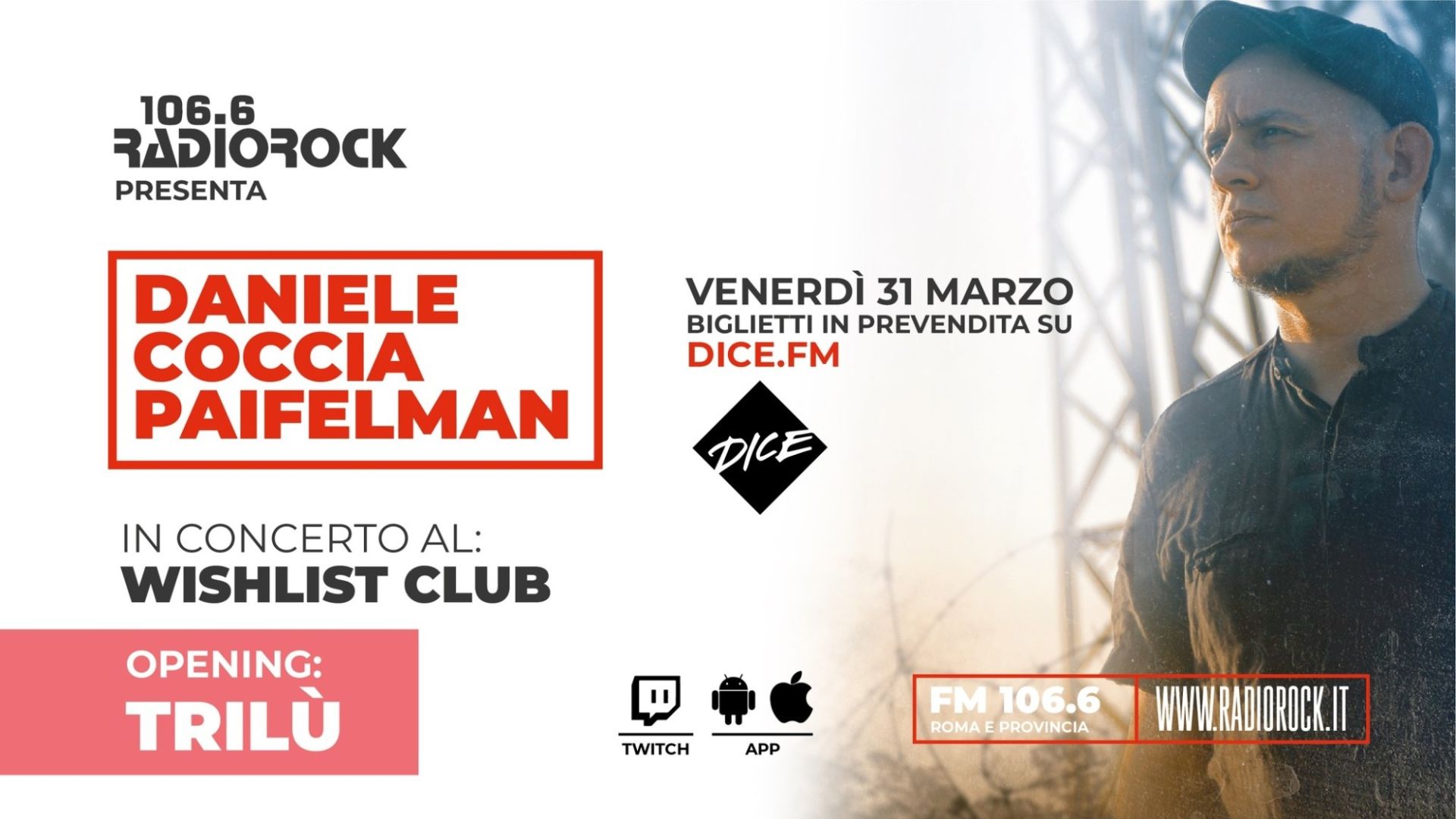 Radio Rock presenta: Daniele Coccia Paifelman (opening: Trilù)