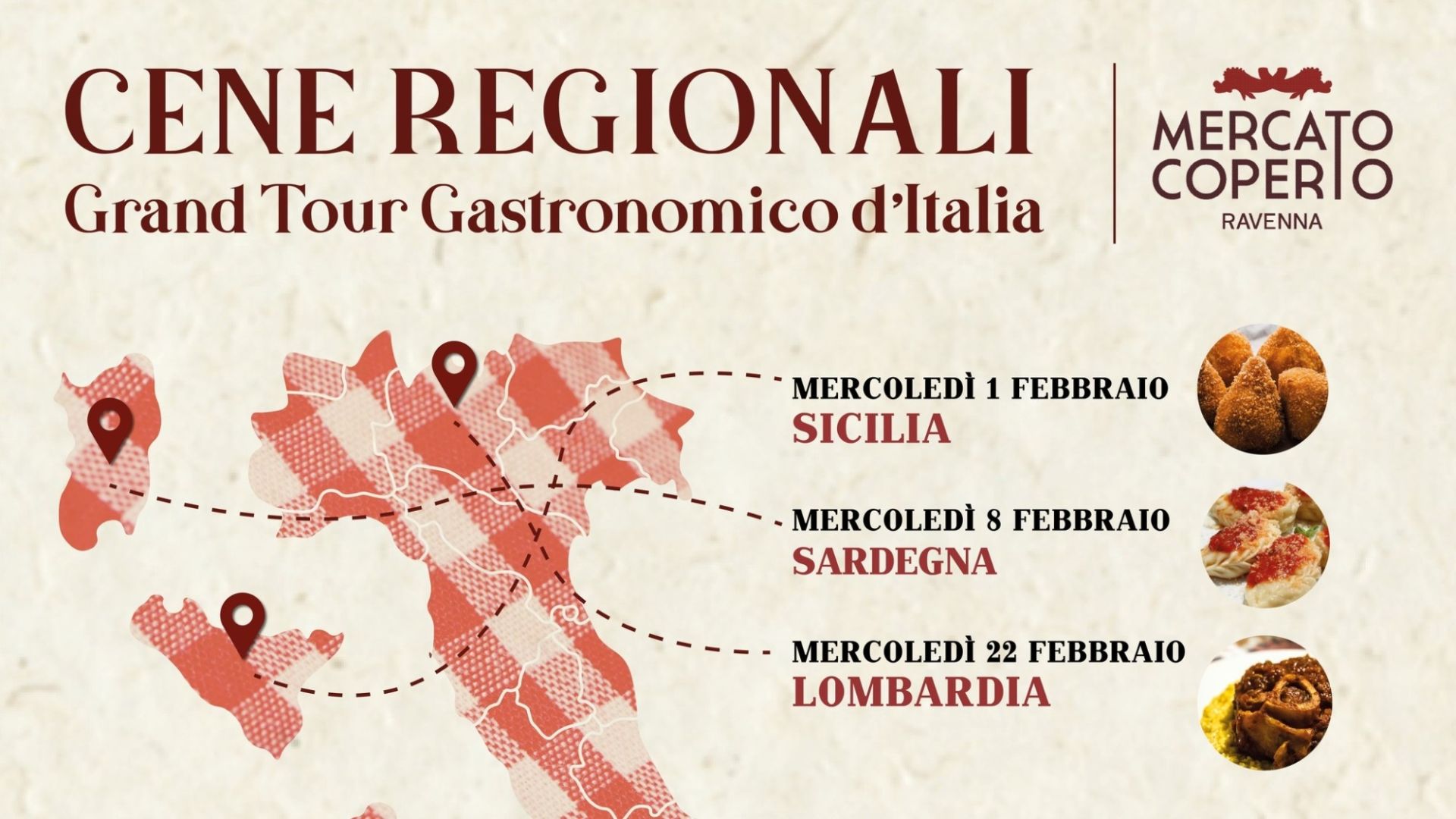 Cene Regionali - Grand Tour gastronomico d'Italia