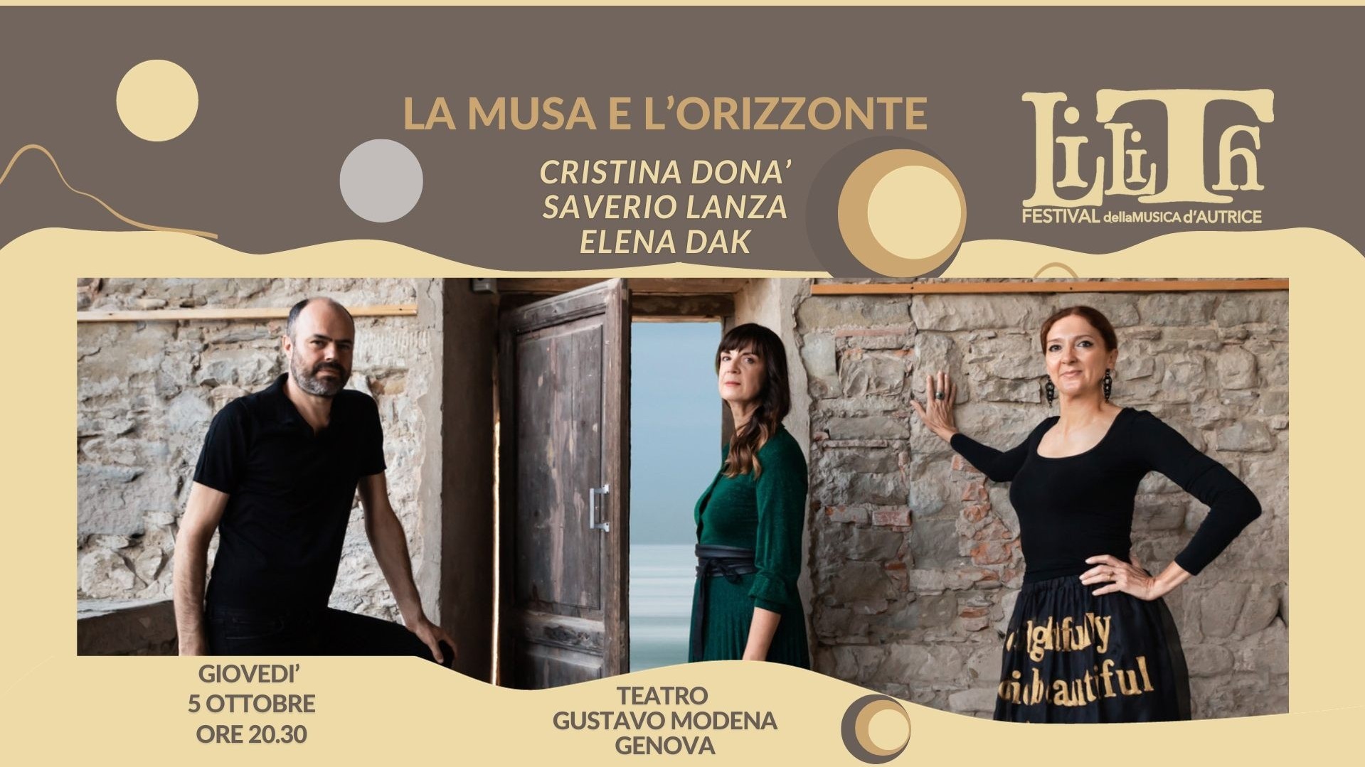 "La Musa E L’orizzonte" di e con Cristina Donà, Saverio Lanza e Elena Dak