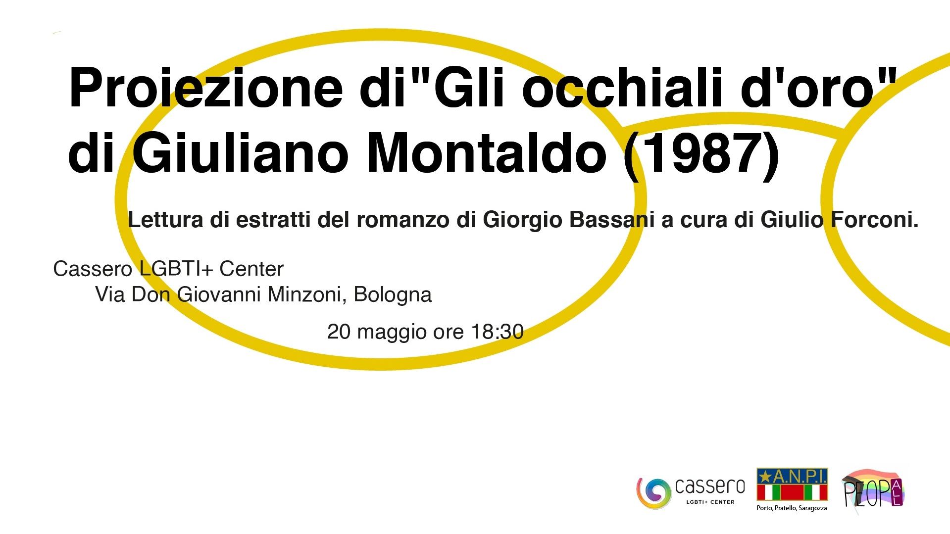 Proiezione di "Gli occhiali d'oro" di Giuliano Montaldo (1987)