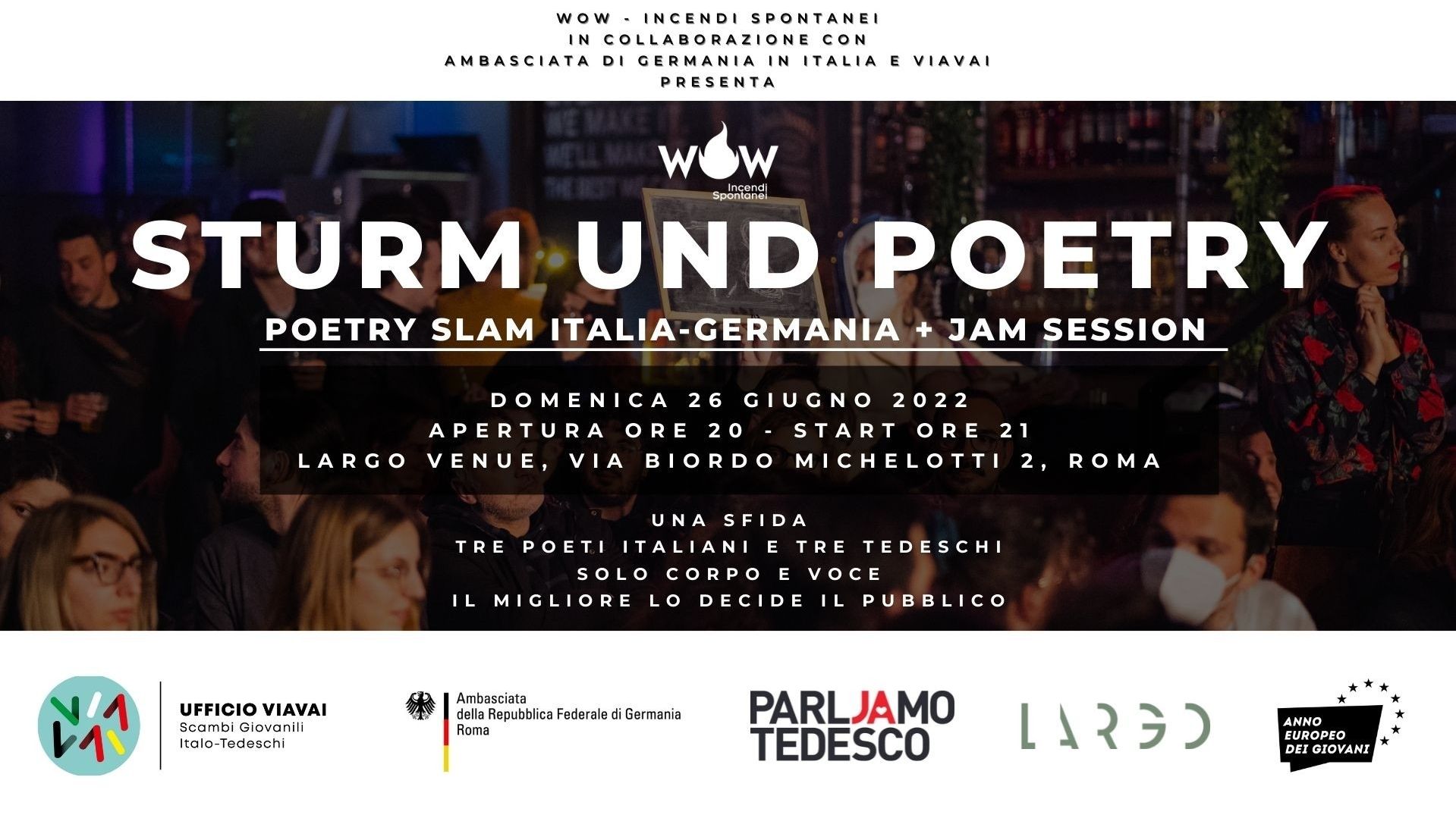 Sturm Und Poetry: Poetry Slam Italia-Germania + Jam Session