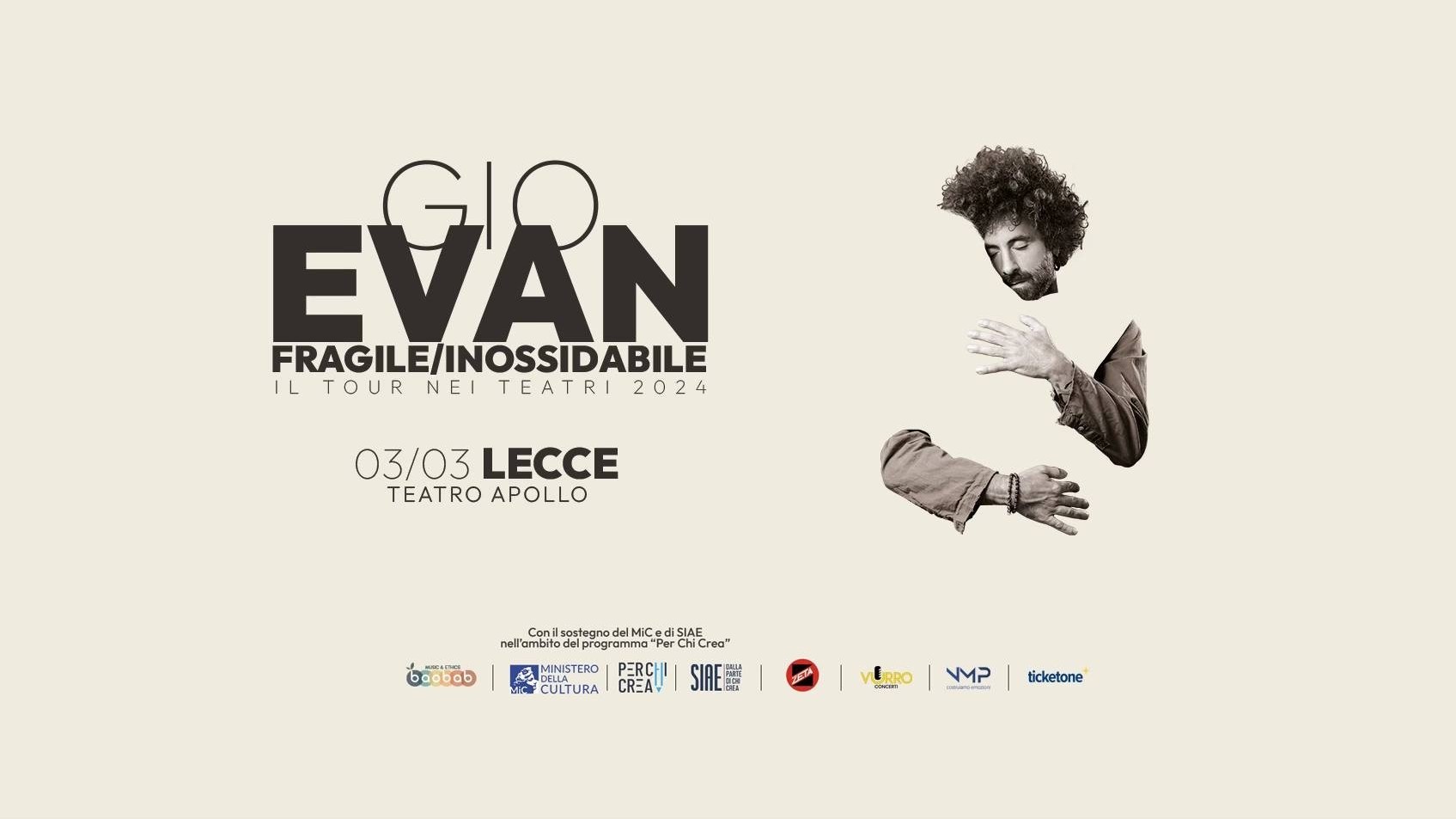 Gio Evan "Fragile/inossidabile Tour"