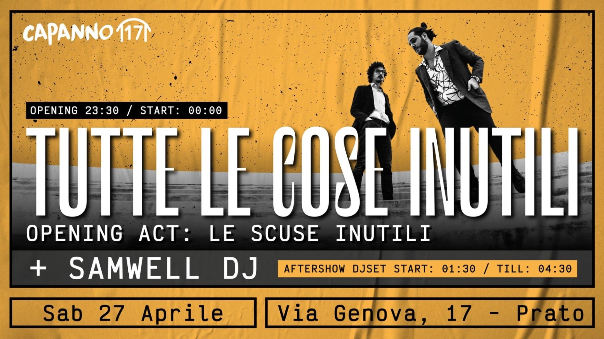 Tutte Le Cose Inutili (Opening Act: Le Scuse Inutili) Live + Samwell Djset
