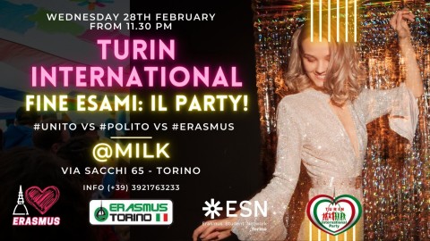 Erasmus Fine Esami Il Party! Turin International Students Night